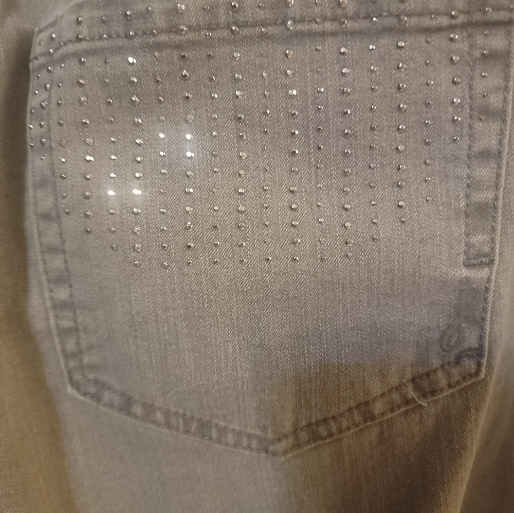 Womens Plus Sz 22W Jones New York Jeans Gray Beaded - Picture 4 of 8